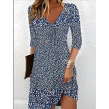 V-neck Mid-length Dress for Women