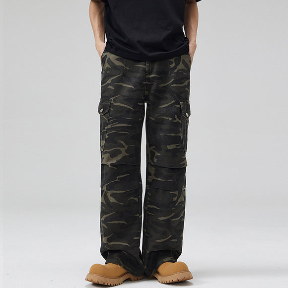Paratrooper Camouflage Men and Women's, Multi-pocket Cargo Pants