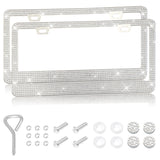 Stick-on Crystals Number Plate Frame, US Standard Acrylic Diamond License Plate Frame
