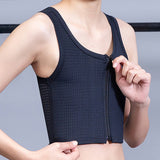 T Era Les Chest Cover, Short Bandage Zippered Tomboy Vest Corset