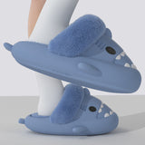 Winter Shark Slippers Detachable Warm Fuzzy Slippers, Bedroom House Shoes for Women