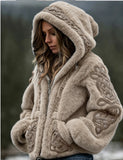 Women's Warm Hooded Zip-up Cardigan Sweater