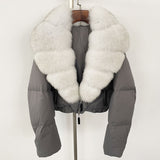 Fox Fur Collar Thick Short Down Jacket