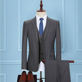Men's Three-piece Korean Style, Slim Business Suit