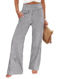 Loose-fit, Ruched, High-waisted, Straight-leg Women's Trousers
