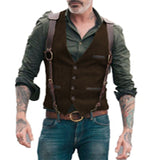 European and American, Casual Solid Color Men's Vest