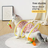 Folded S Type Cats' Tunnel, Spring Mouse, Outdoor Toys for Kittens, Interactive Pet Supplies