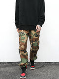 Camouflage Floating Rope Belt, Straight Loose Trousers