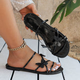 New Fashion Butterfly Cross-strap Sandals, Summer Beach Shoes for Women, Casual Low Heel Flat Slides Slippers