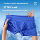 Summer New Ice Silk Men's Boxers, Mid Waist Solid Color Shorts (Pack of 2)