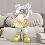 Desktop Space Bear Decoration, Moon Night Light Home Decor