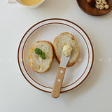 Japanese-style Distressed Knife with Solid Wood Handle for Butter, Bread, Fruit and Jam
