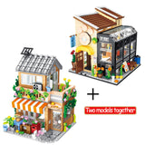 Coffee Shop Assembly Model Toy, Building Blocks