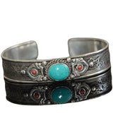 Tibetan and Nepal Style, Handmade Silver White Copper Bracelet