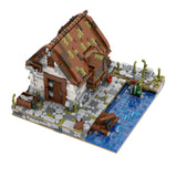 Seaside Home with Pool, Building Blocks Model, Assembling Toys