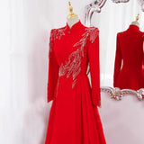 New Long Sleeve Formal Evening Party Elegant Dress