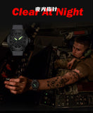 Outdoor Sports Pointer, Solar Rechargeable Luminous Waterproof, Long Endurance Light Driving Round Watch