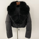 Fox Fur Collar Thick Short Down Jacket