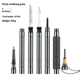 Outdoor Alpenstock Folding Multifunctional Self-defense Stick