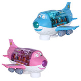 360-degree Rotating Electric Plane Airplane Toys for Kids, Bump and Go Action Toddler Plane with LED Flashing Light