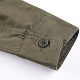 Men's Long Sleeve Solid Color Shirt with Pockets