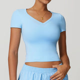 Short Sleeve Yoga Vest, Running Pilates Workout Top
