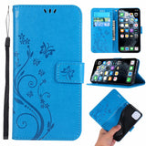 Butterfly Embossed Leather Flip Cover Protective Phone Case