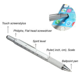 6-in-1 Metal Tool Screwdriver, Touch Screen Ballpoint Pen