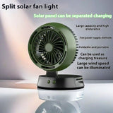 Portable Solar Fan with LED Lighting – Quiet Desk and Camping Use