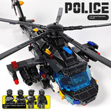 SWAT Police Helicopter Building Blocks Puzzle Toy for Kids