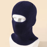 Single Hole, Solid Color Acrylic Mask, Knitted Hat