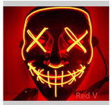 Black V Halloveen Horror Glowing Mask