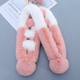 Classic Color-matched Plush Cross Scarf