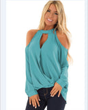 Women's Strapless Buttoned Long-sleeved Halterneck