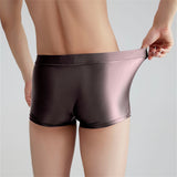 Men's Fashion, Breathable High Shine Spandex, Sports Ice Silk Boxer Briefs