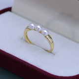 Fresh Water 4-45mm White Perfect Circle Strong Light Almost Flawless Pearl Ring