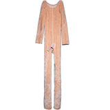 Winter Men's Fleece One-piece Bodysuit, Thick Warm Full Stockings