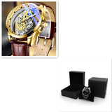 Gold Skeleton Vintage Automatic Quartz Men's Watches, Top Brand Luxury Tool