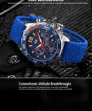 Rubber Strap Quartz Fashion Clock, Six-pin Timing Sports Watch