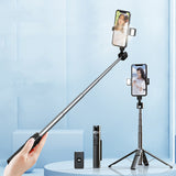 Quadrupod Double Fill Light, Mobile Phone Bluetooth Selfie Stick