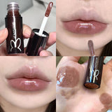 Black Tube, Glossy Milk Tea Color, Moisturizing Lip Oil