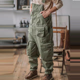 European and American Style Reverse Master Straight Multi-pocket Workwear Cargo Suspender Pants