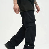 Men’s Loose Fit Cargo Pants – Straight Casual Large Pocket Utility Trousers