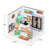 Robotime Rolife Super Creator Daily Plastic DIY Miniature House Cafe Energy Supply Store Building Block Sets