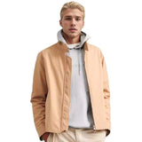 Stand Collar Zippered Solid Color Jacket