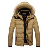 Men's Fur Hooded Coat, Winter Thick Fleece Jacket, Cotton Clothing