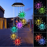 Outdoor Solar Wind Chime Lamp Hummingbird Butterfly Ball Garden Decoration