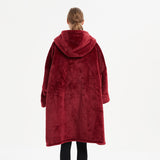 Plus Size Robe Winter Wearable Blanket Sweatshirt, Women and Men's Warm and Cozy Giant Blanket Hoodie