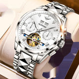 Luxury Men's Hollow Automatic Mechanical Waterproof Tide Watch