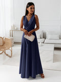 Women's Clothing, Solid Color V-neck Formal Dress
